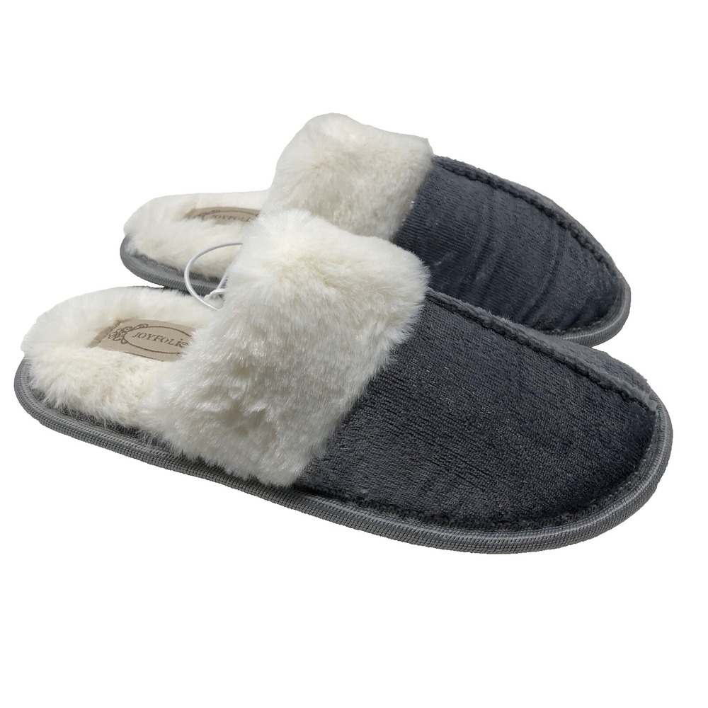 Joyfolie Sylvie Velvet Slipper Girls Toddler 13 Silver Slip On Comfort New